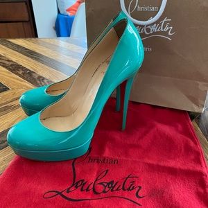 Christian Louboutin turquoise pumps size 10